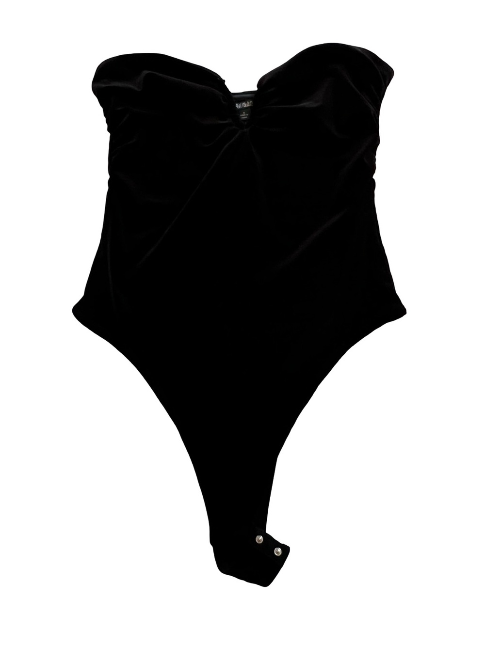 Strapless Velvet Black One-Piece Bodysuit